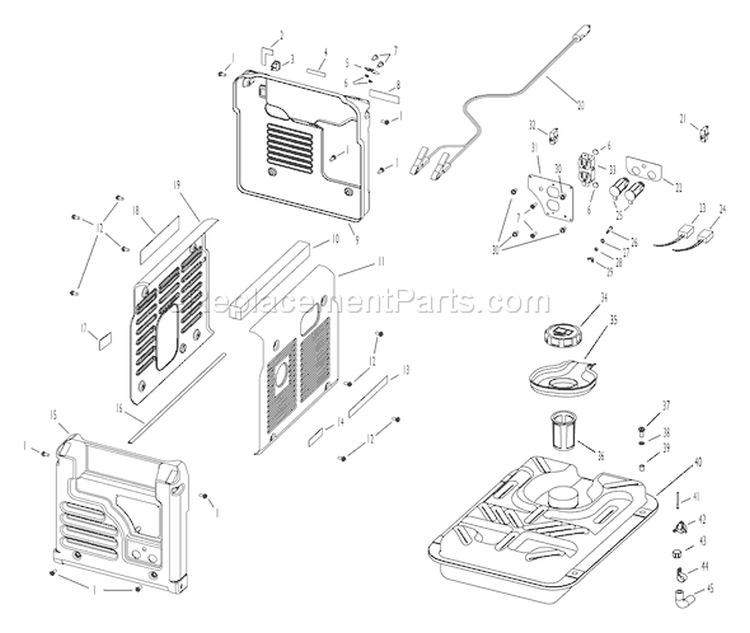 Page E Diagram and Parts List for 030239-0  Briggs and Stratton Generator